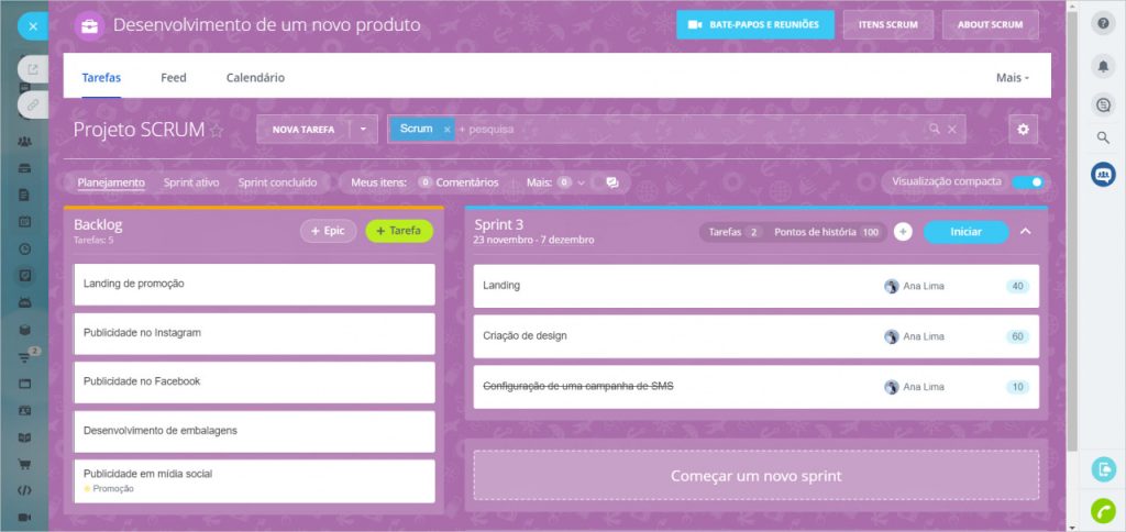 Tela Scrum - Bitrix24